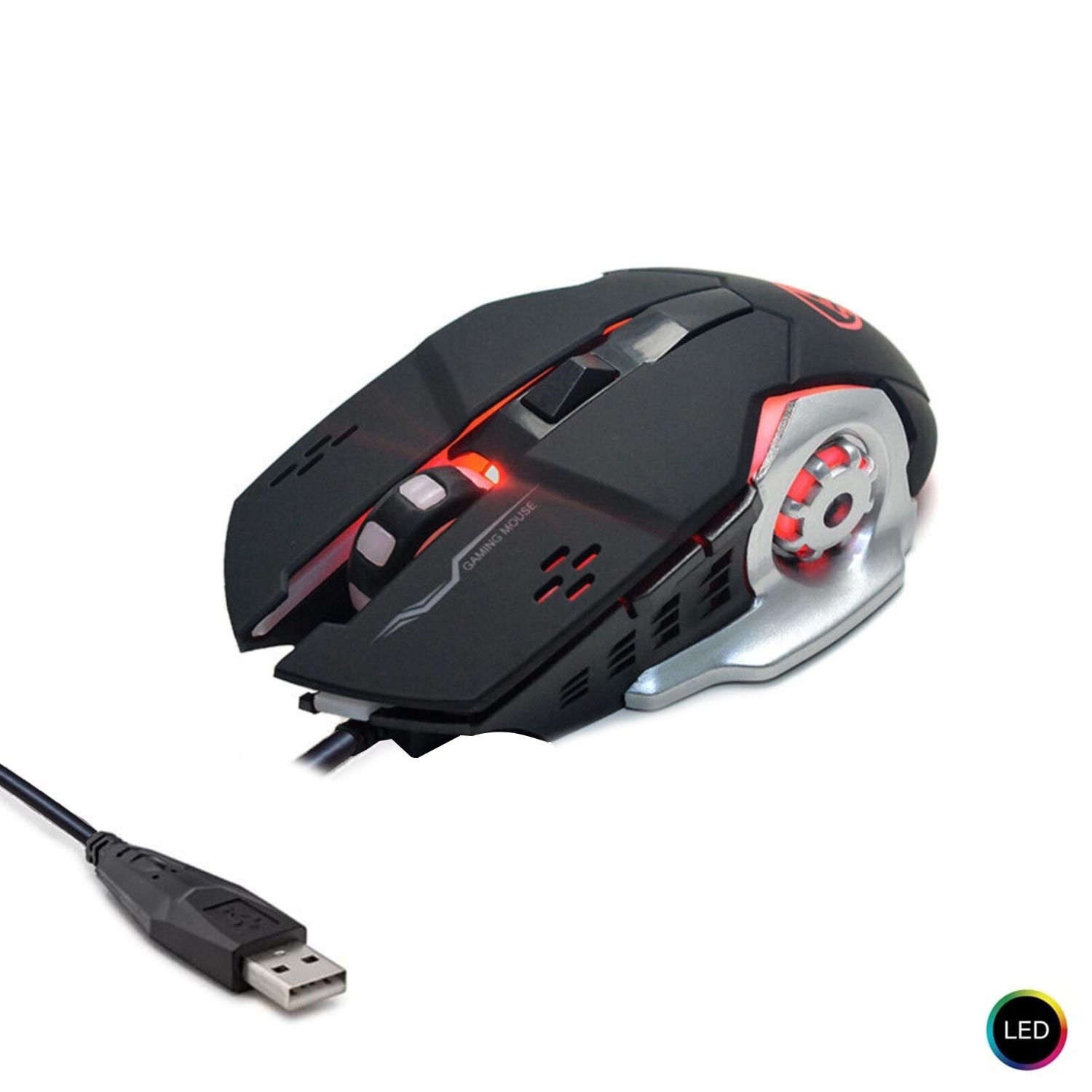 M0985-POLAXTOR 601-6D Kablolu Oyuncu Mouse 3200 Dpi Ledli